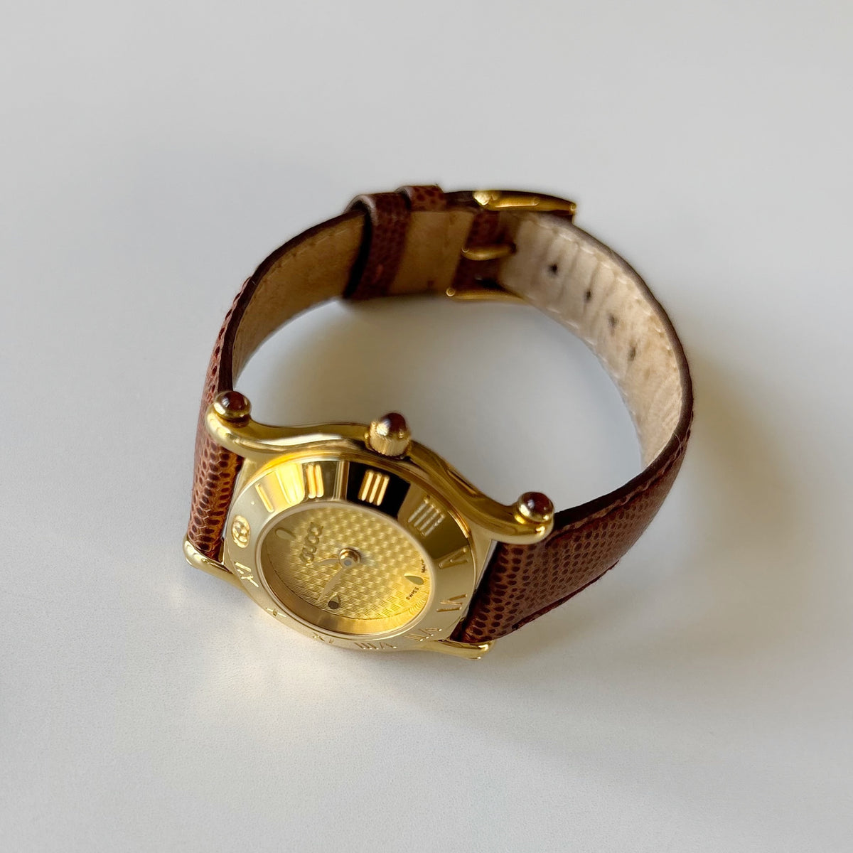 Gucci 1990s Gold Dial Gold Plated Watch