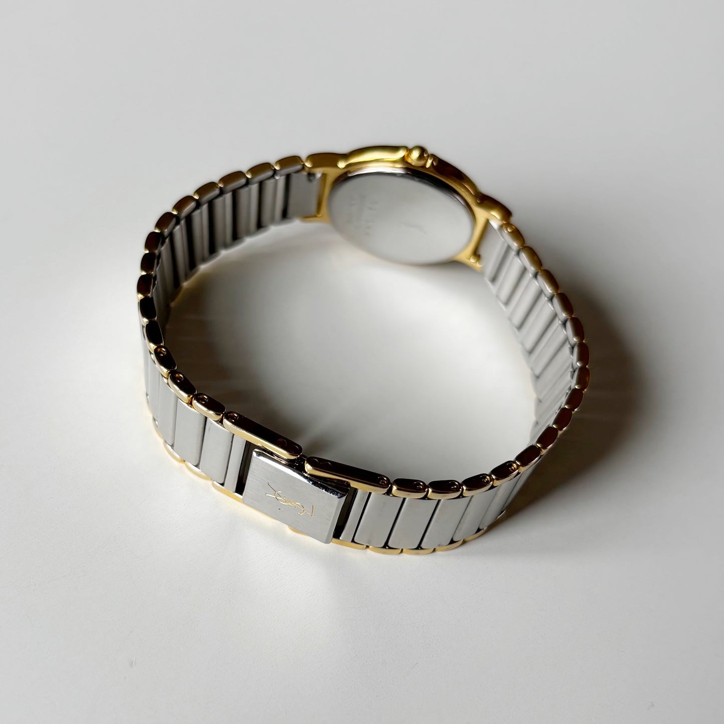 Yves Saint Laurent 1990s Round Dial Two Tone Watch