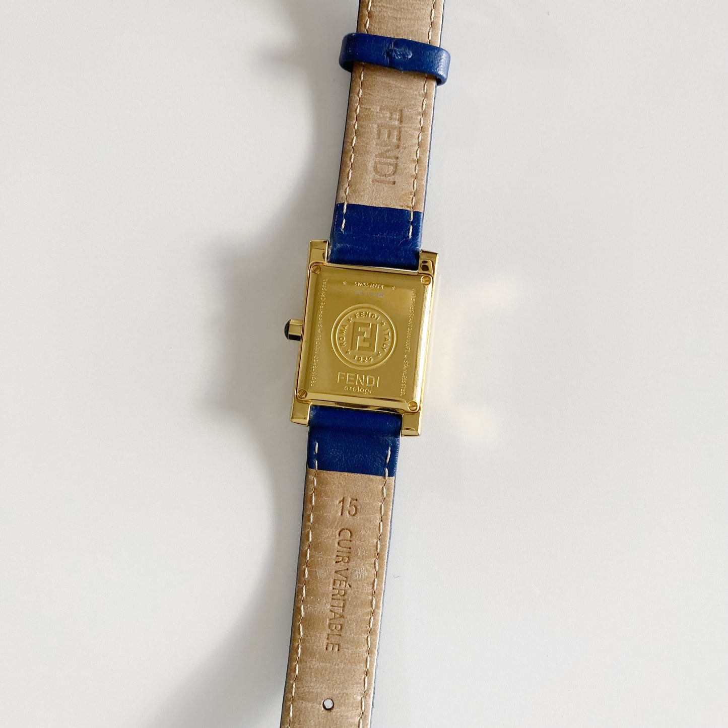 Fendi 1990s Tank Gold Plated Watch