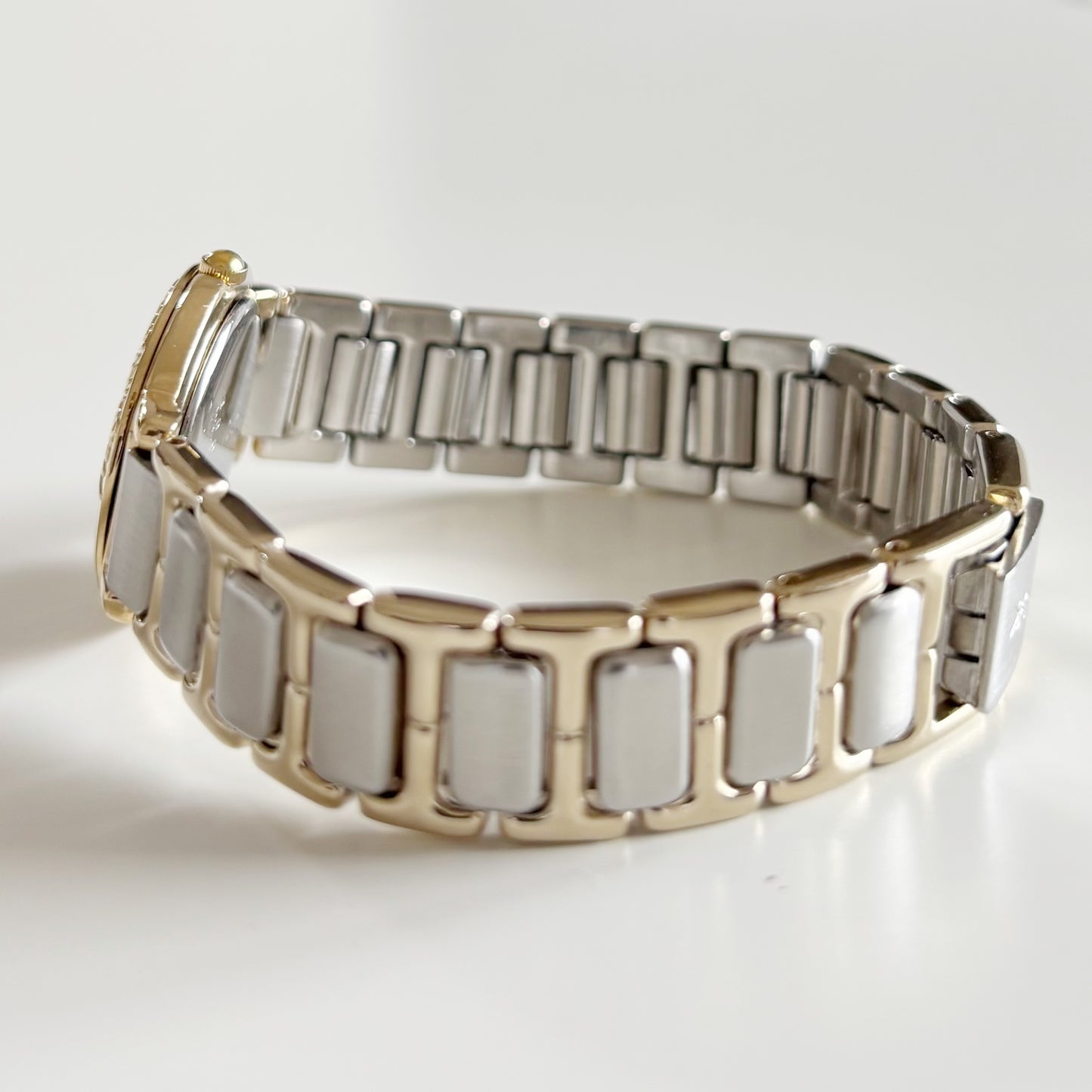 Yves Saint Laurent 1990s Black Dial Two Tone Watch