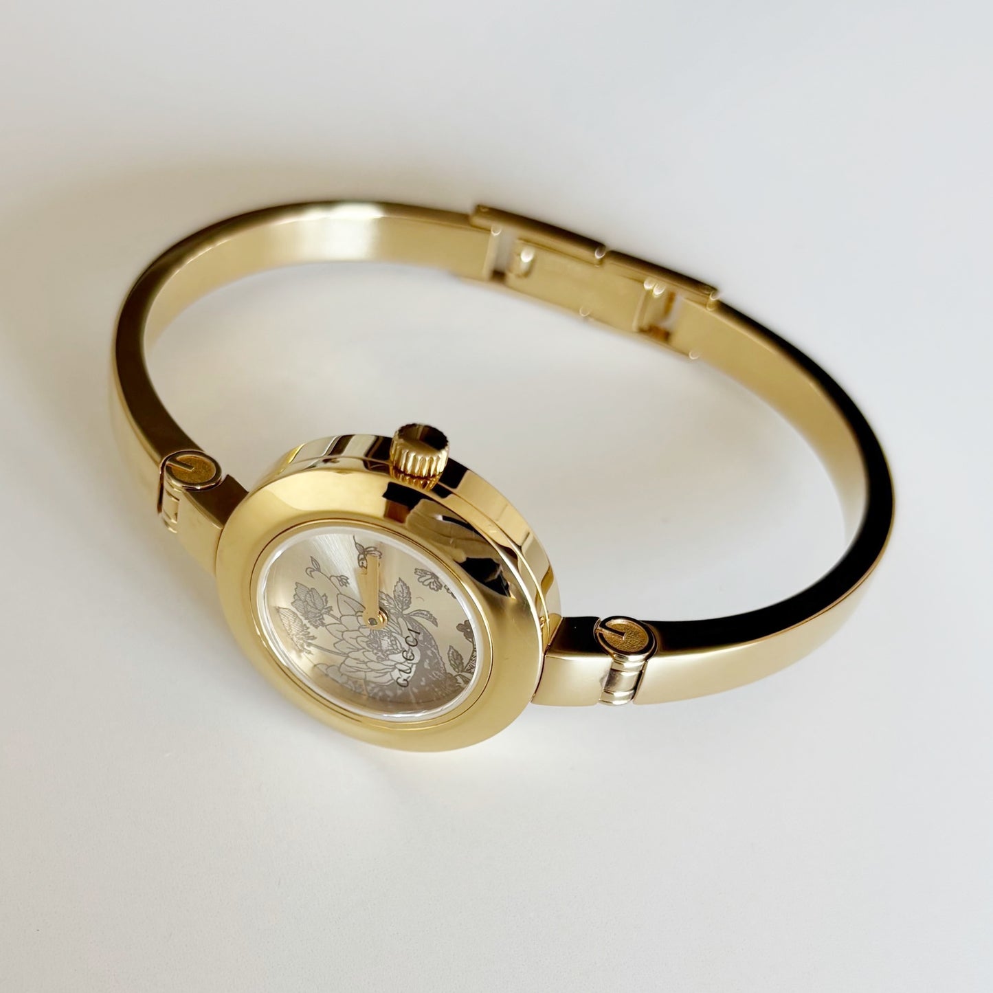 Gucci Early 2000s Gold Plated Bangle Watch