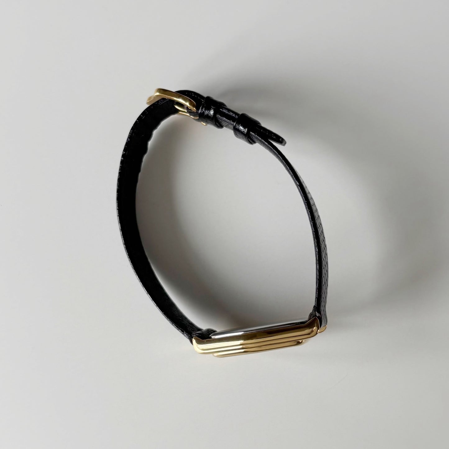 Celine 1980s Black Dial Gold Plated Watch