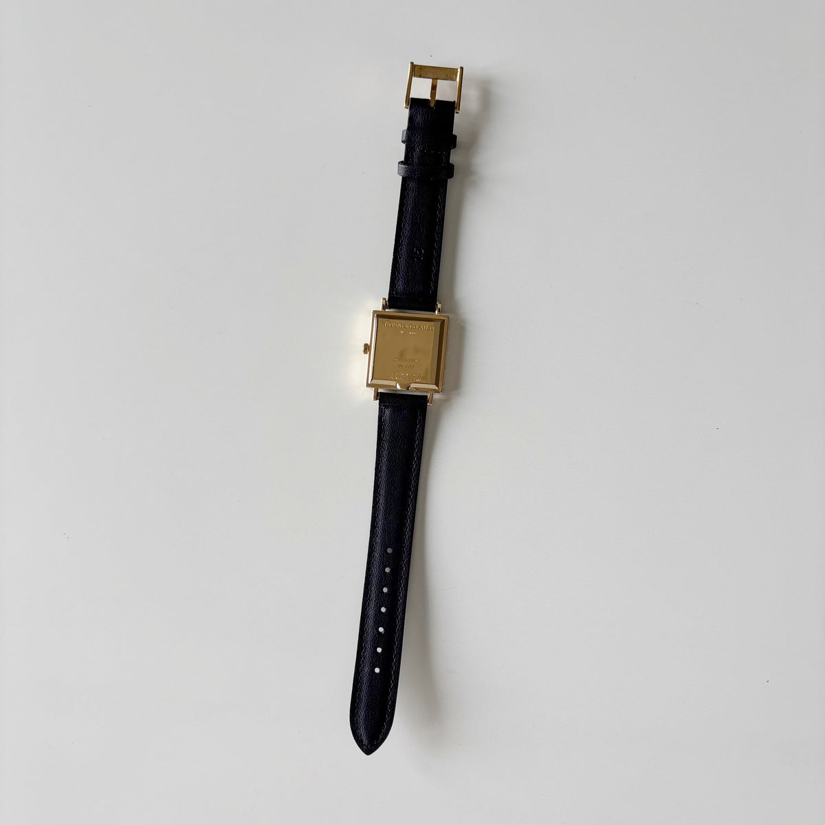 Tiffany 1990s Atlas Square Dial 18K Gold Case Watch