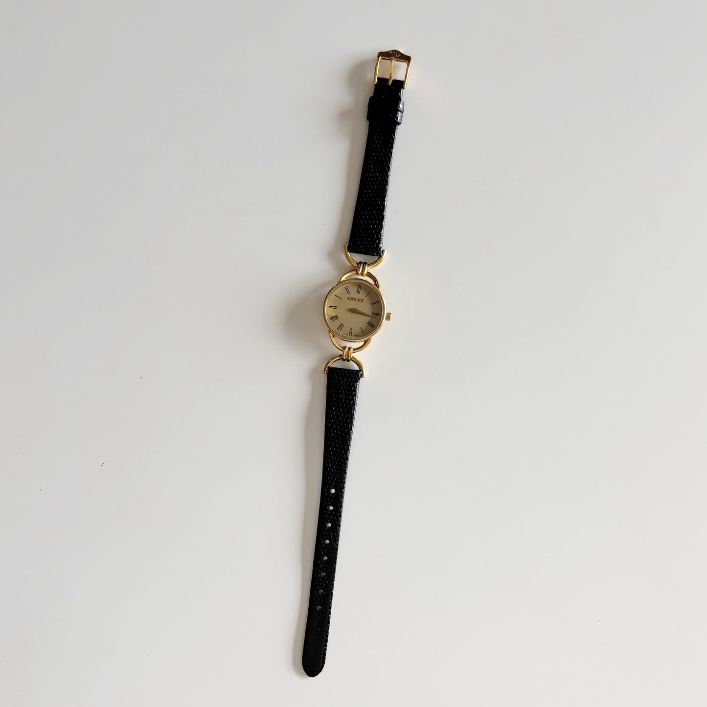 Gucci 1990s Gold Dial Horsebit Gold Plated Watch