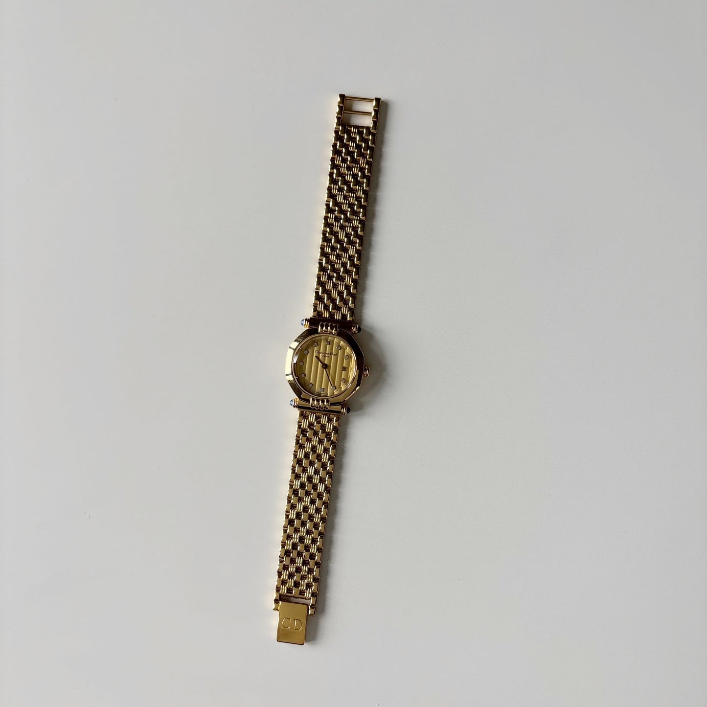 Dior 1990s Octagon Dial Gold Plated Watch