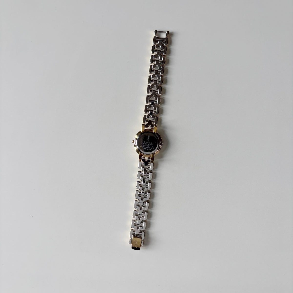 Yves Saint Laurent 1990s Round Dial Two Tone Gold Plated Watch