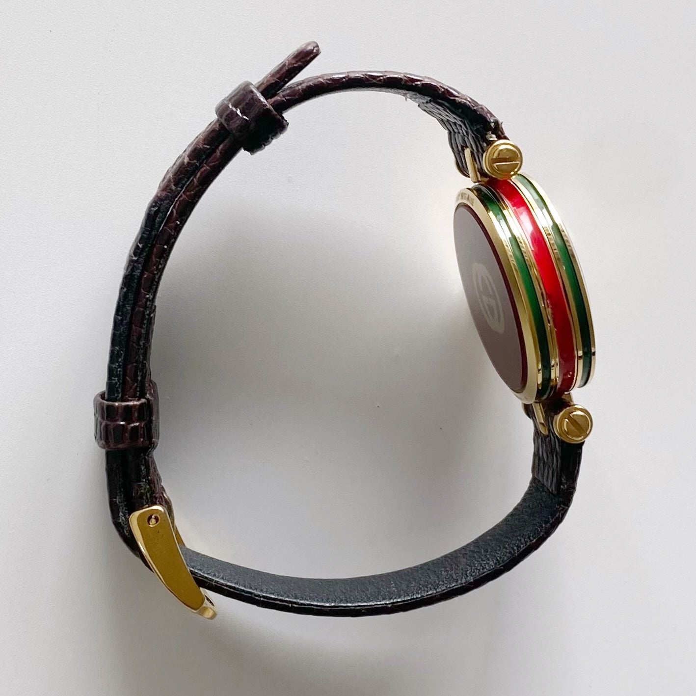 Gucci 1990s Sherry Round Gold Plated Watch