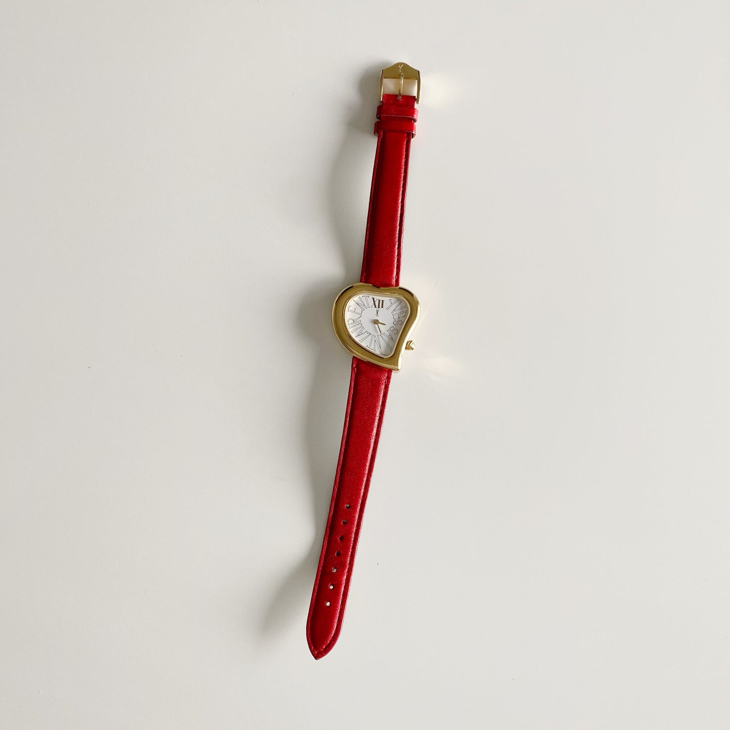 Yves Saint Laurent 1990s Heart shaped Dial Gold Plated Watch