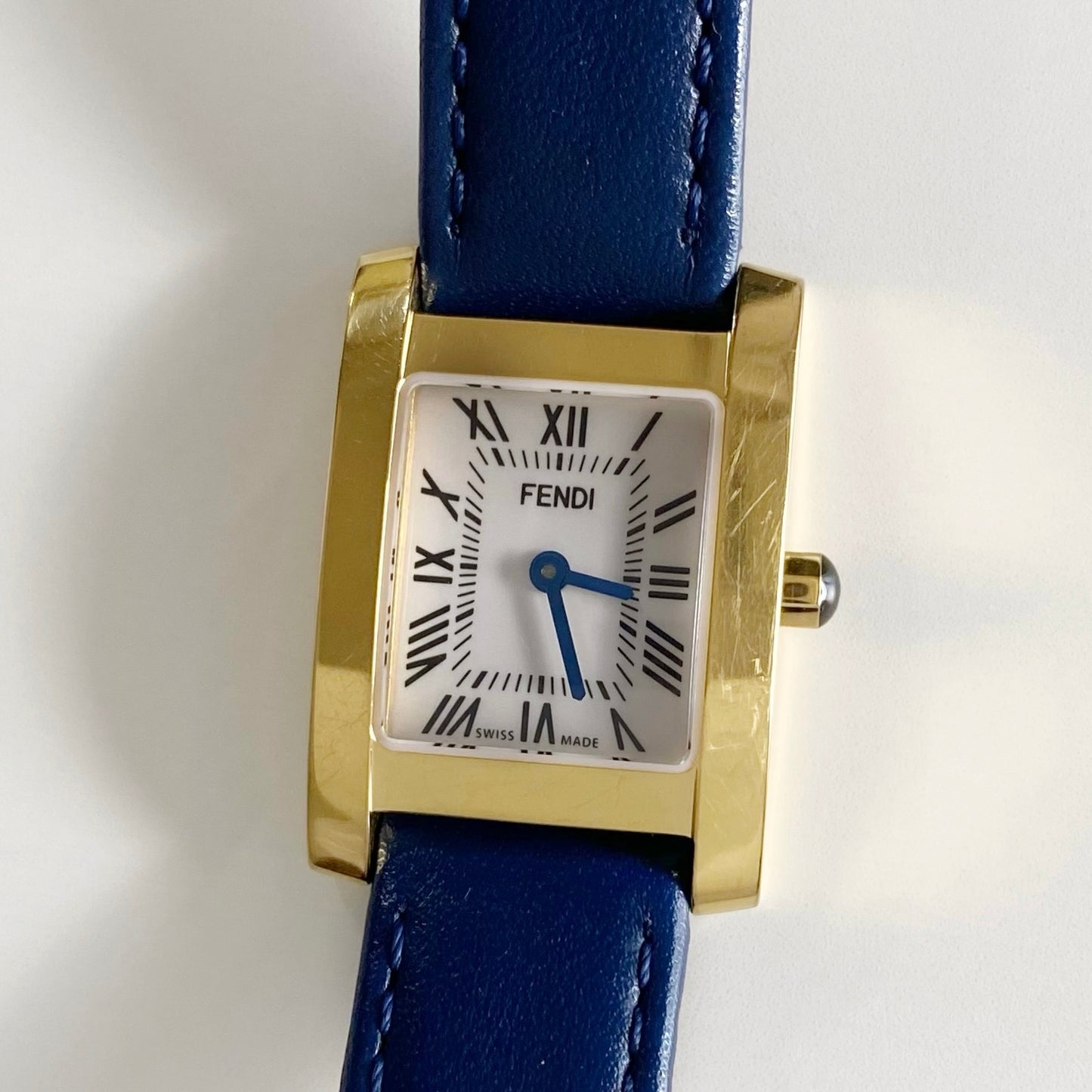 Fendi 1990s Tank Gold Plated Watch