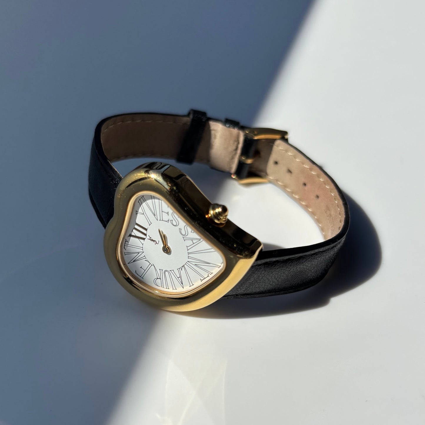 Yves Saint Laurent 1990s Heart Shaped Gold Plated Watch
