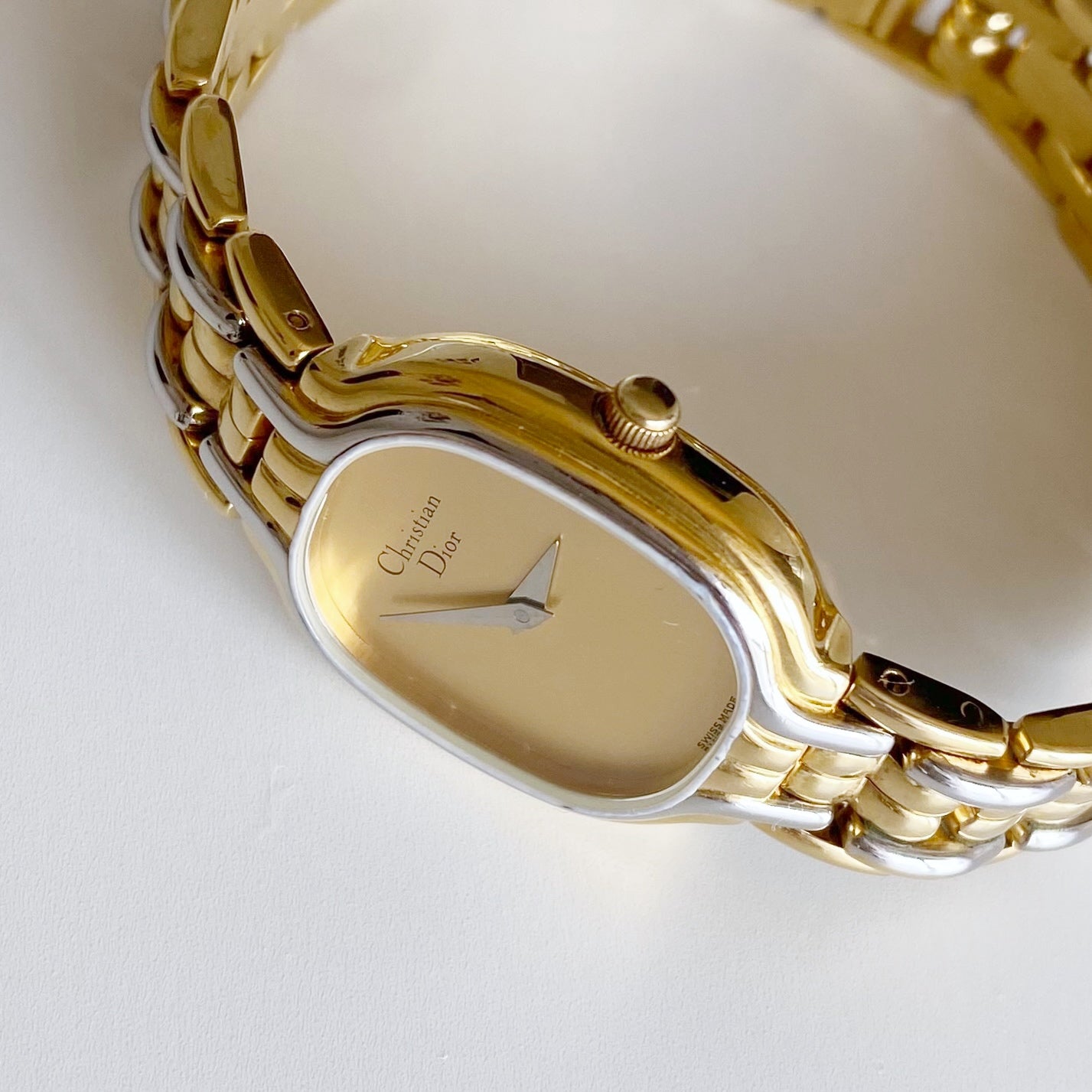 Dior 1990s Oval Two Tone Watch