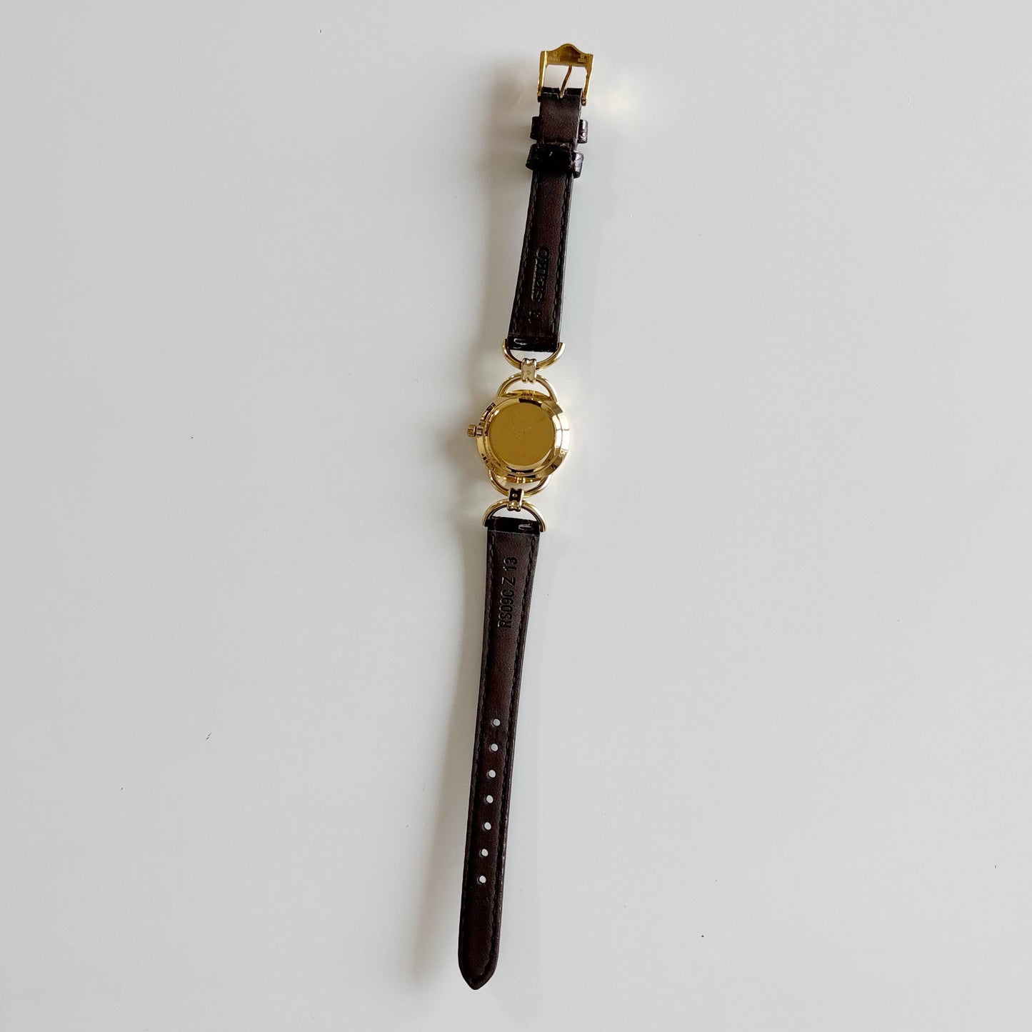 Gucci 1990s Gold Round Dial Horsebit Gold Plated Watch