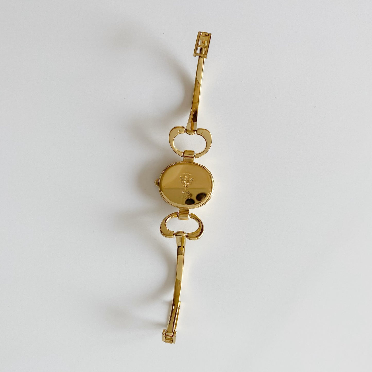 Gucci 1990s Seashell Dial Gold Plated Bangle Watch