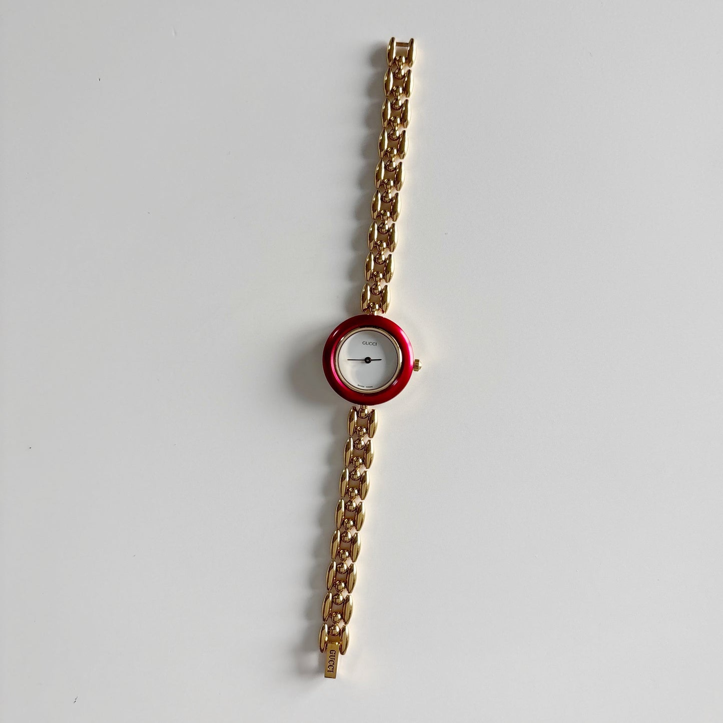 Gucci 1990s Interchangeable Bezel Gold Plated Watch with 6 bezels, case (165mm)