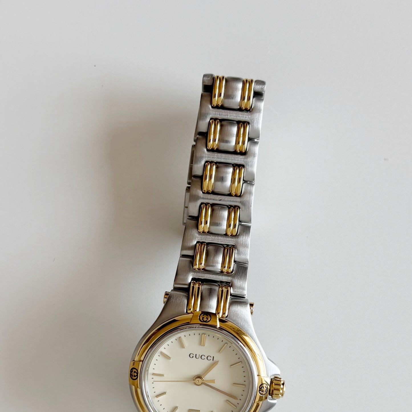 Gucci 1990s Date Gold Plated Two Tone Watch