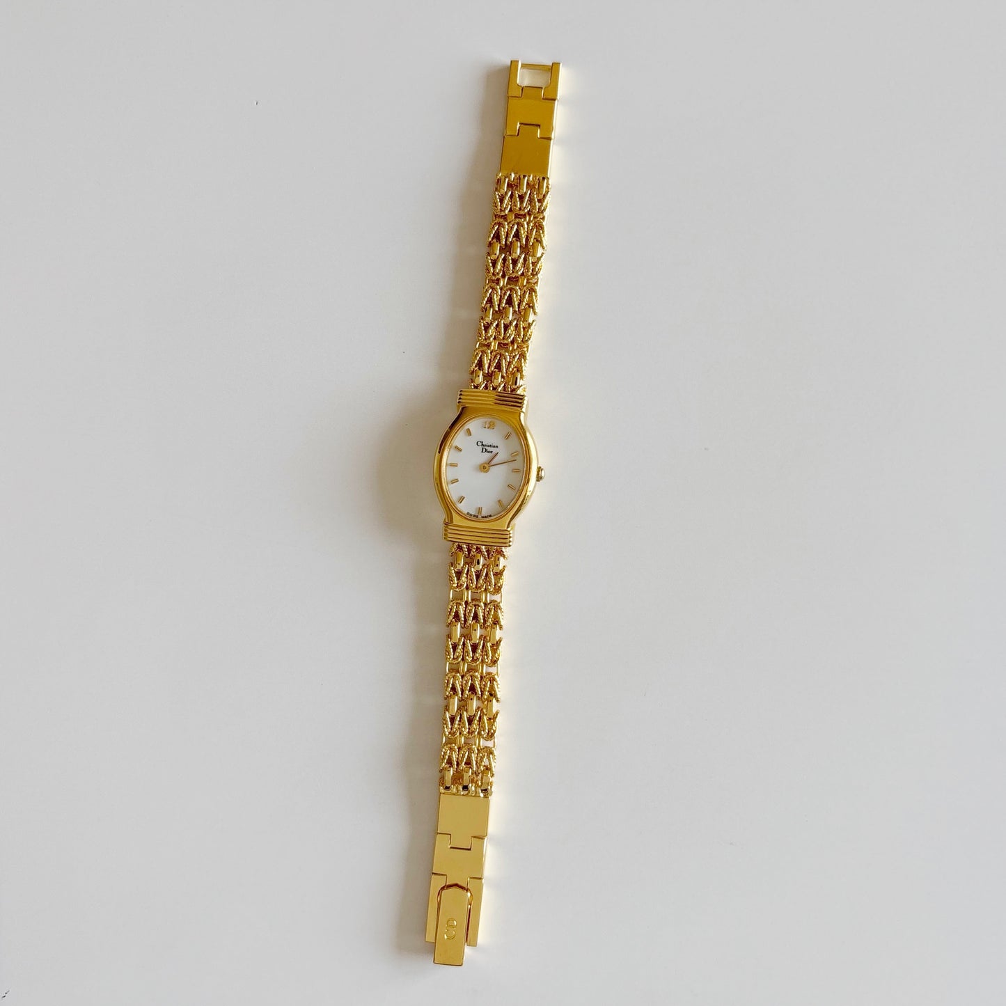 Dior 1990s Oval Dial Gold Plated Watch