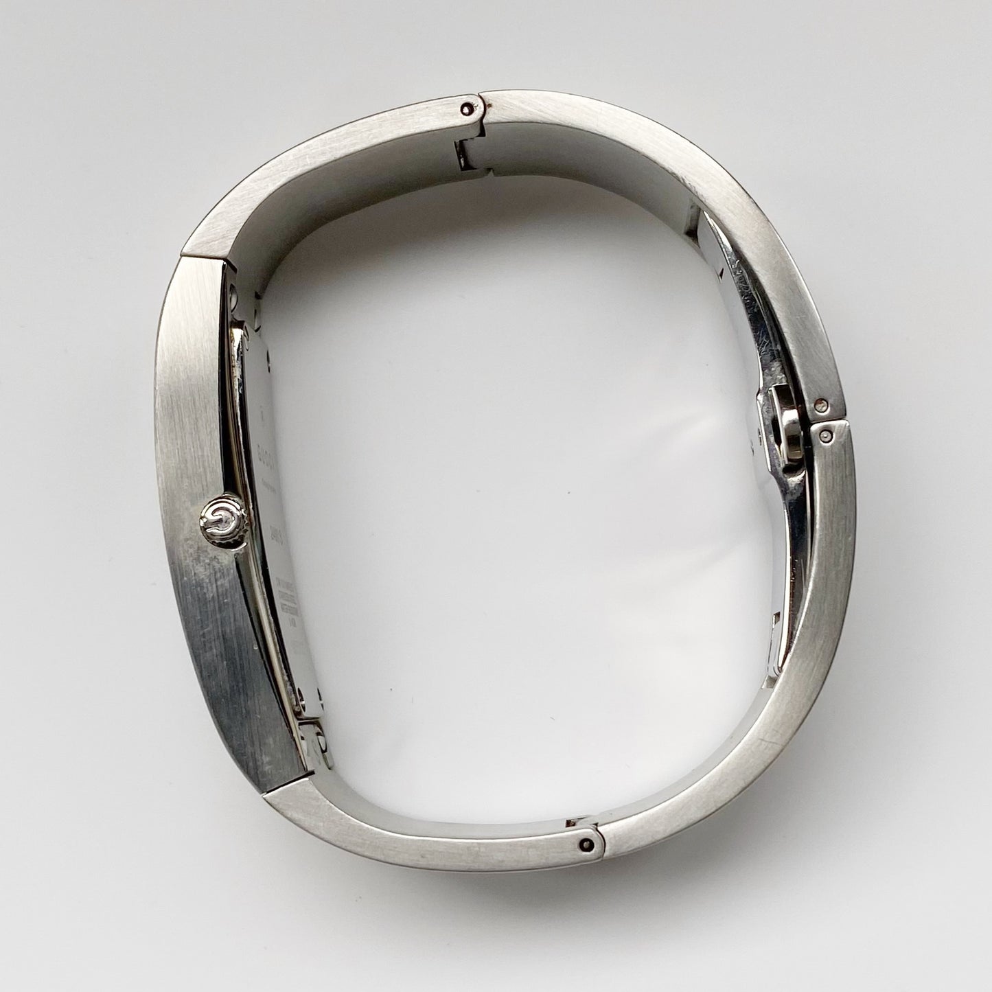 Gucci 1990s Black Dial Stainless steel Silver Bangle Watch