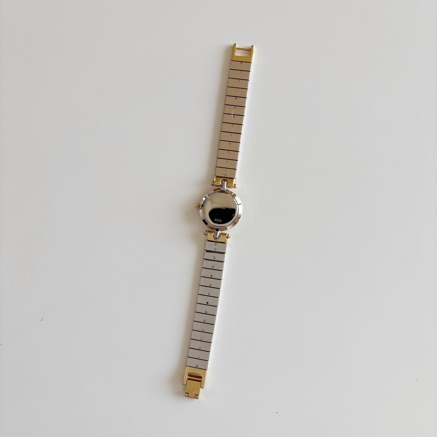 Dior 1990s Round Gold Dial Two Tone Watch