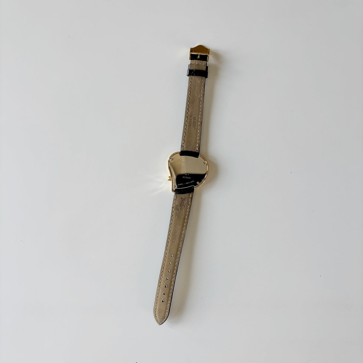 Yves Saint Laurent 1990s Heart Shaped Dial Gold Plated Watch