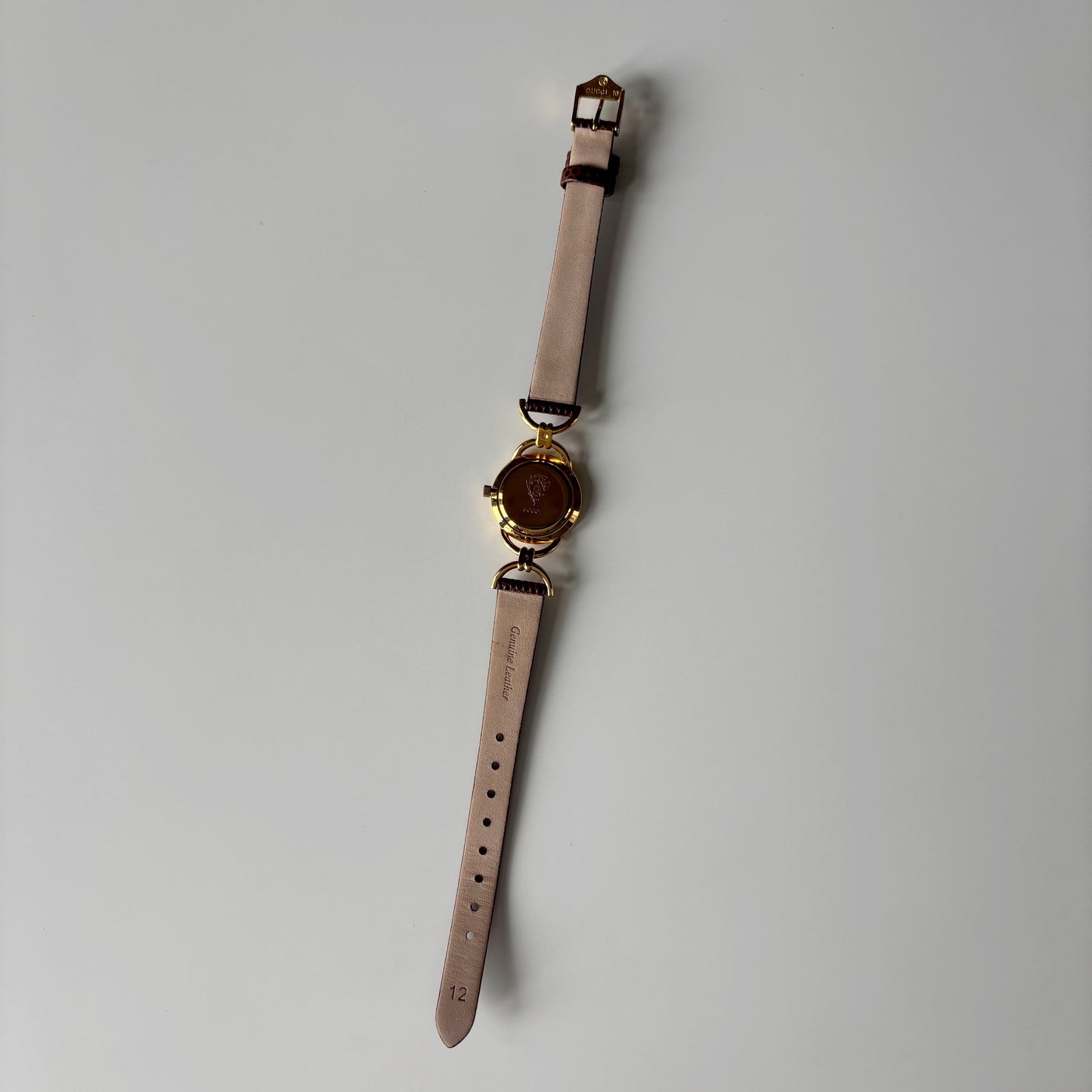 Gucci 1980s Cream Dial Gold Plated Horsebit Watch