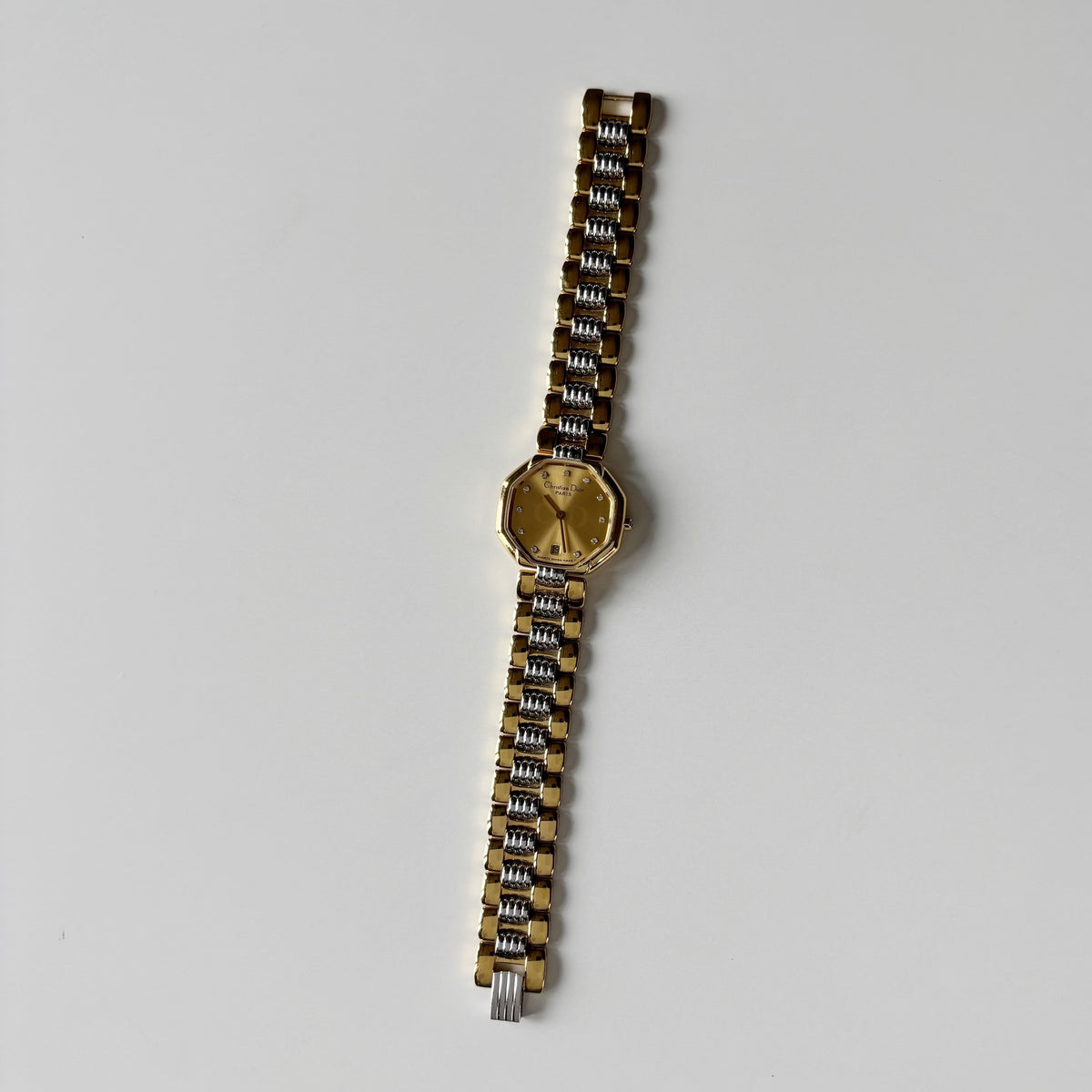 Dior 1990s Octagon Dial Two Tone Watch