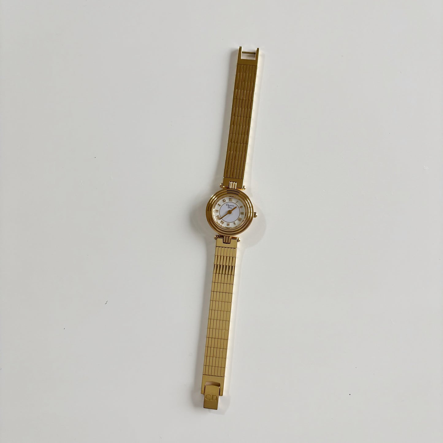 Dior 1990s Round Dial Gold Plated Watch