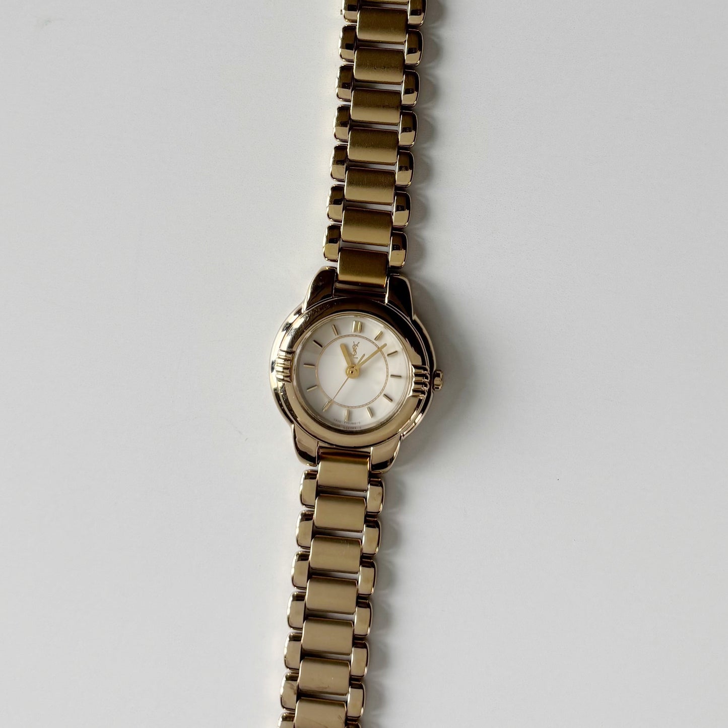Yves Saint Laurent 1990s Round Dial Gold Plated Watch