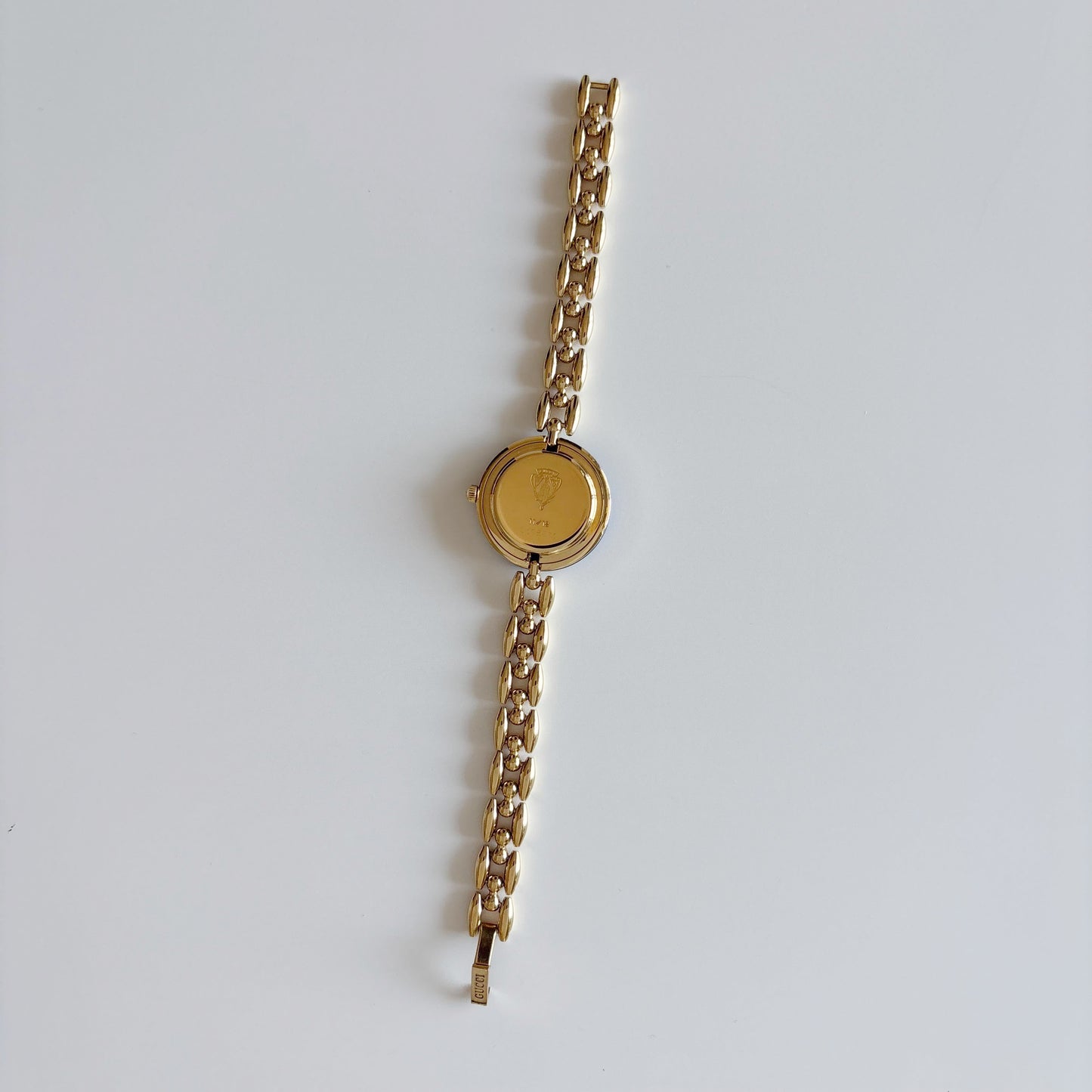 Gucci 1990s Interchangeable Bezel Gold Plated Rice Chain Watch with 6 bezels, case (160mm)