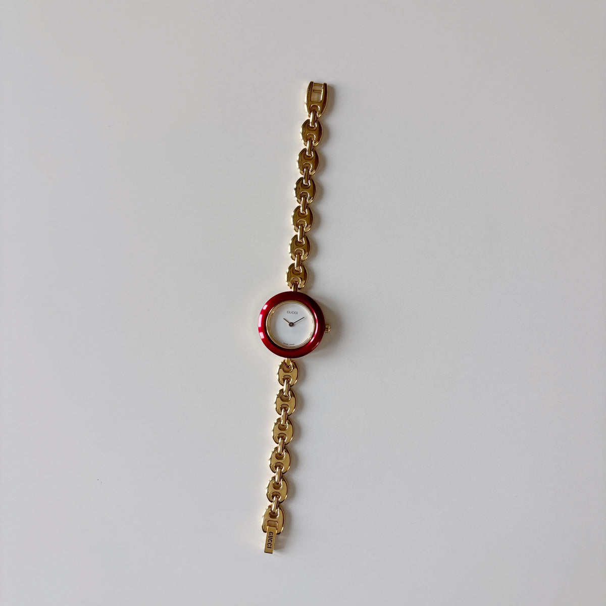 Gucci 1990s Interchangeable Bezel Gold Plated Chain Watch with 6 bezels, case (165mm)