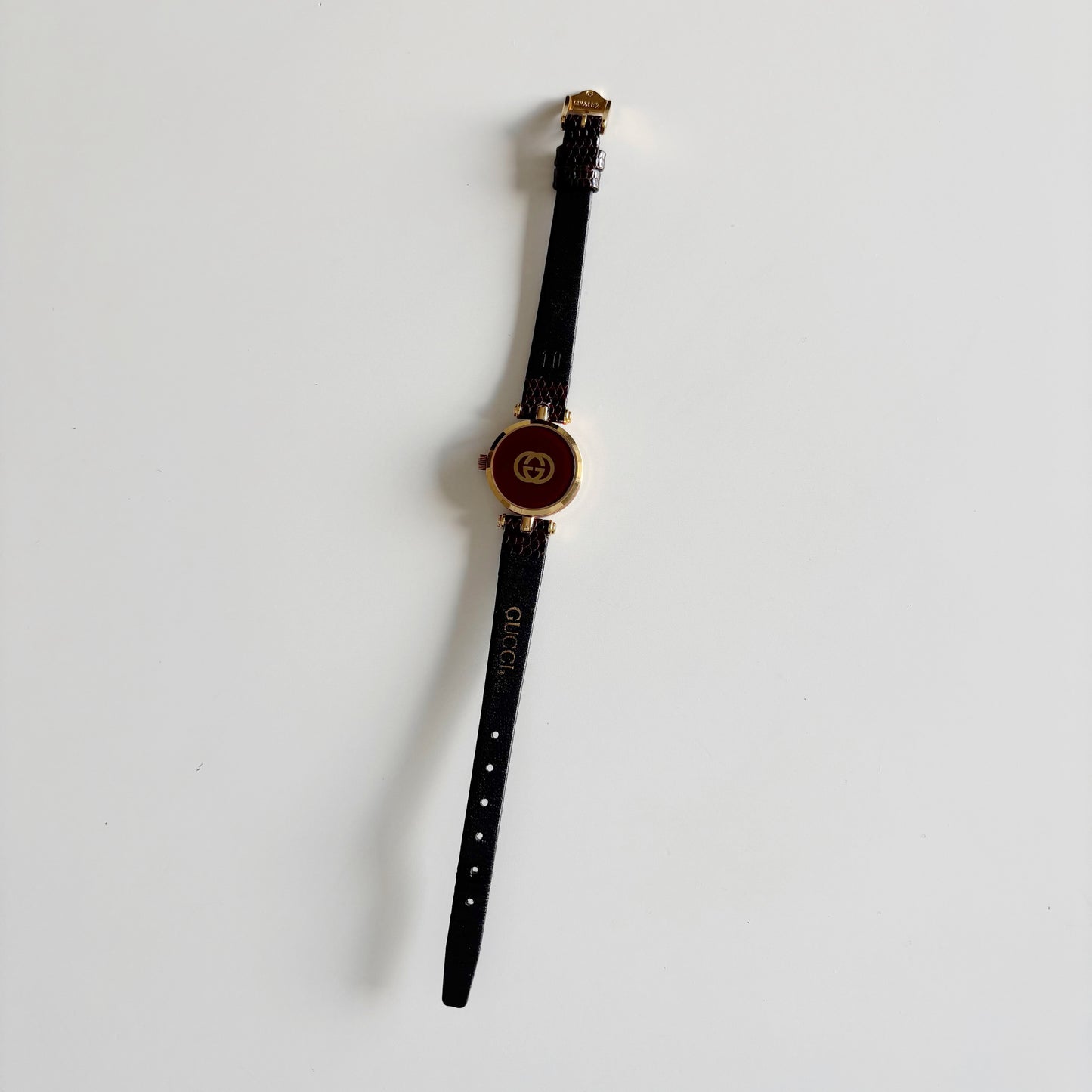 Gucci 1990s Round Dial Gold Plated Watch