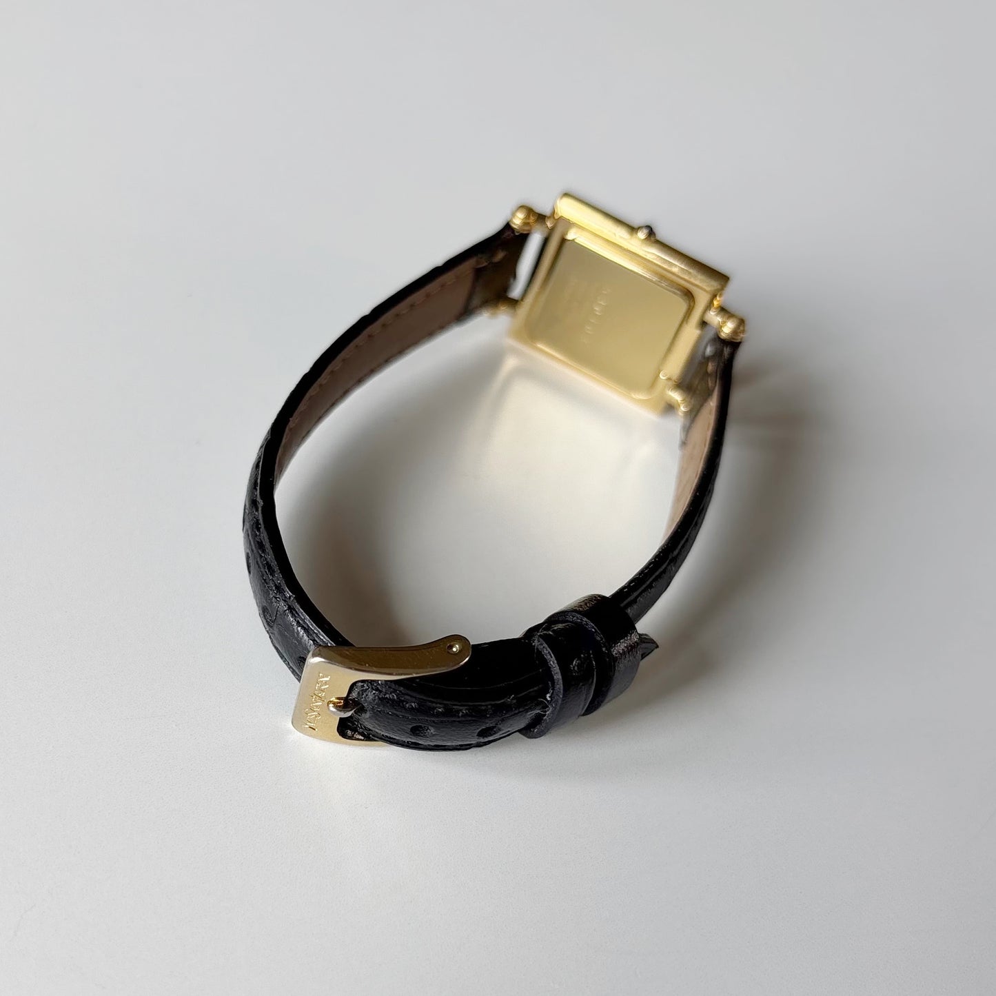 Yves Saint Laurent 1990s Square Dial Gold Plated Watch