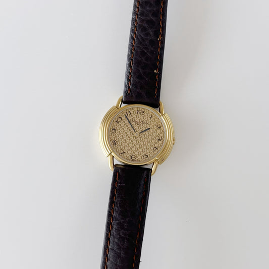 Dior 1990s CD Logo Dial Round Gold Plated Watch