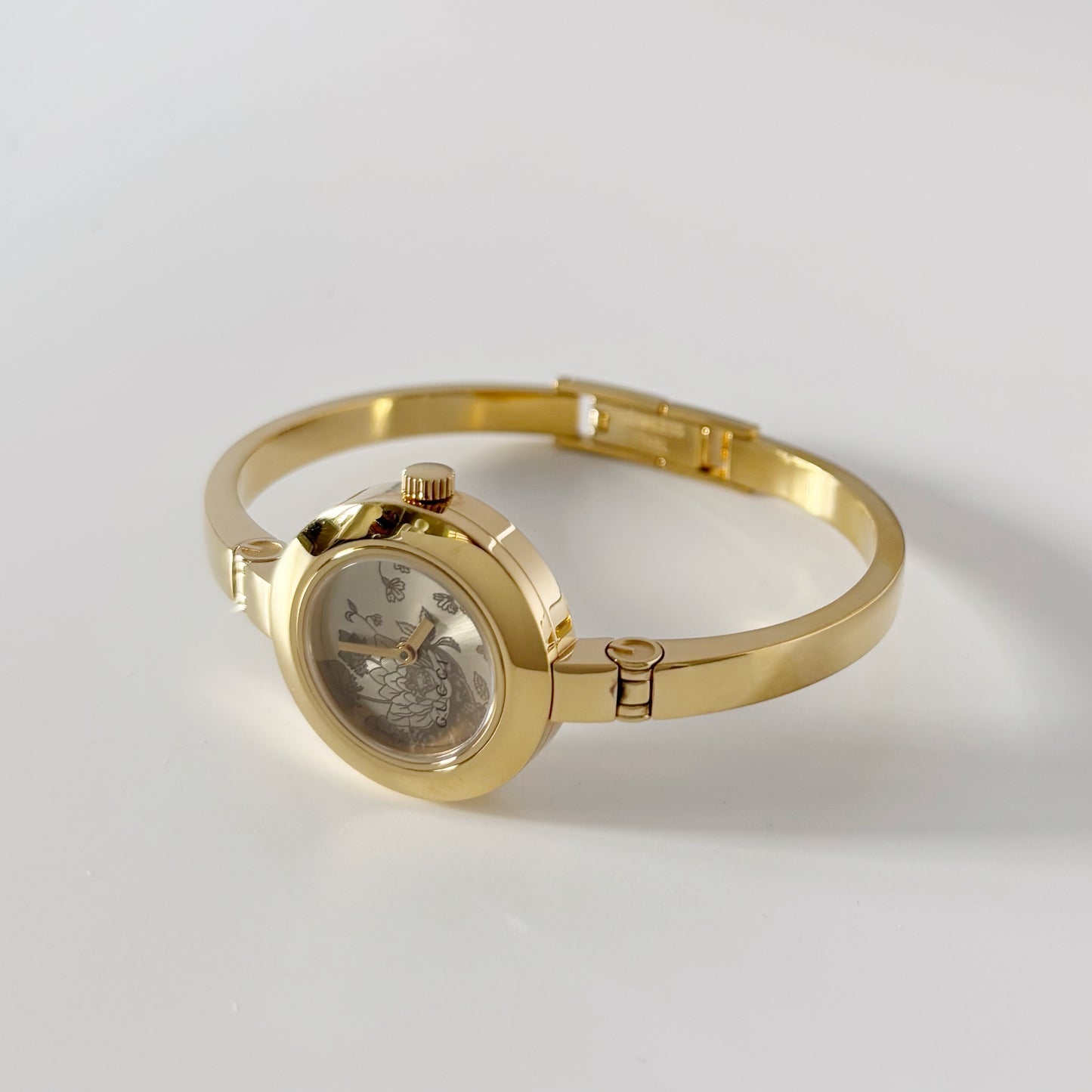 Gucci Early 2000s Gold Plated Bangle Watch