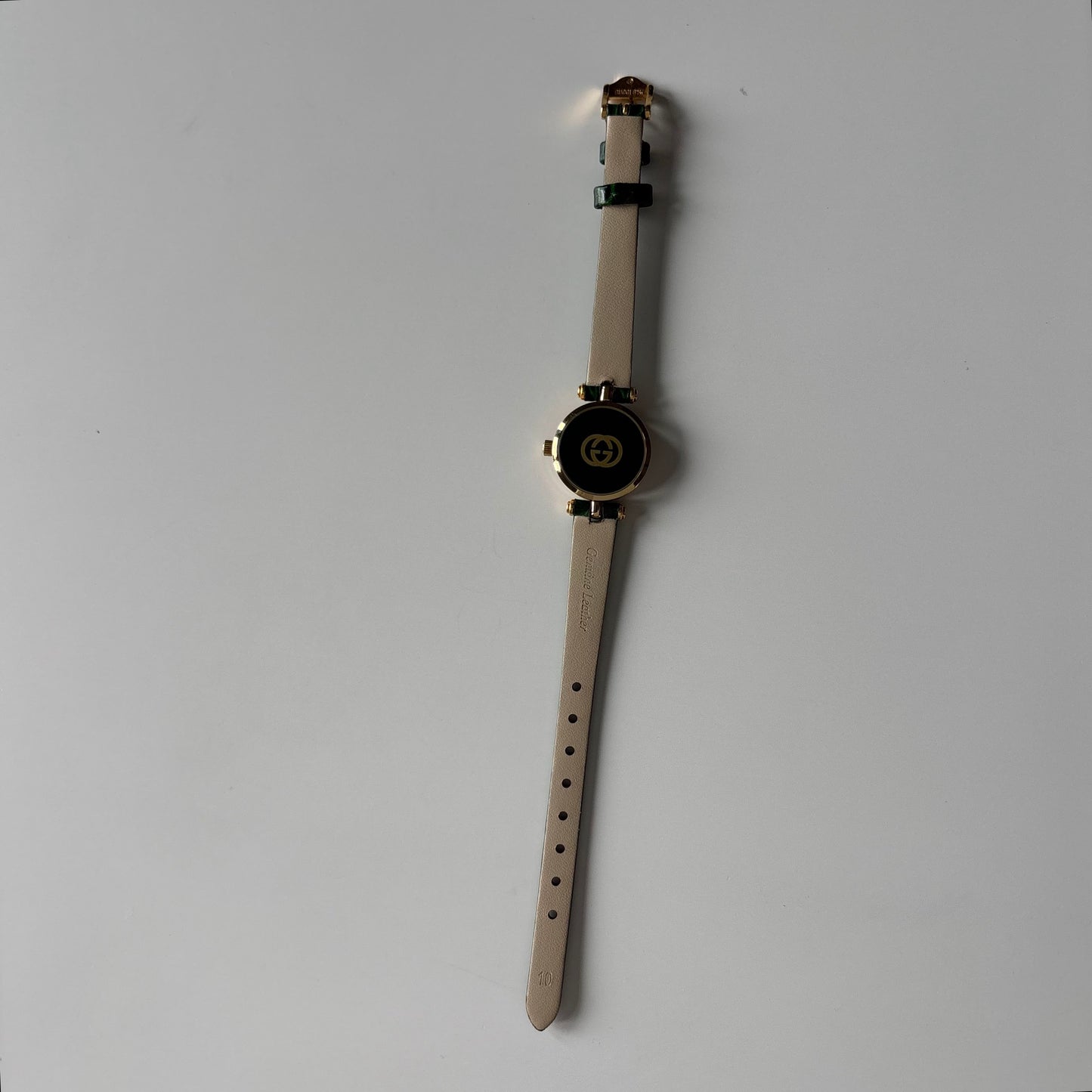 Gucci 1990s Green Dial Sherry Gold Plated Watch