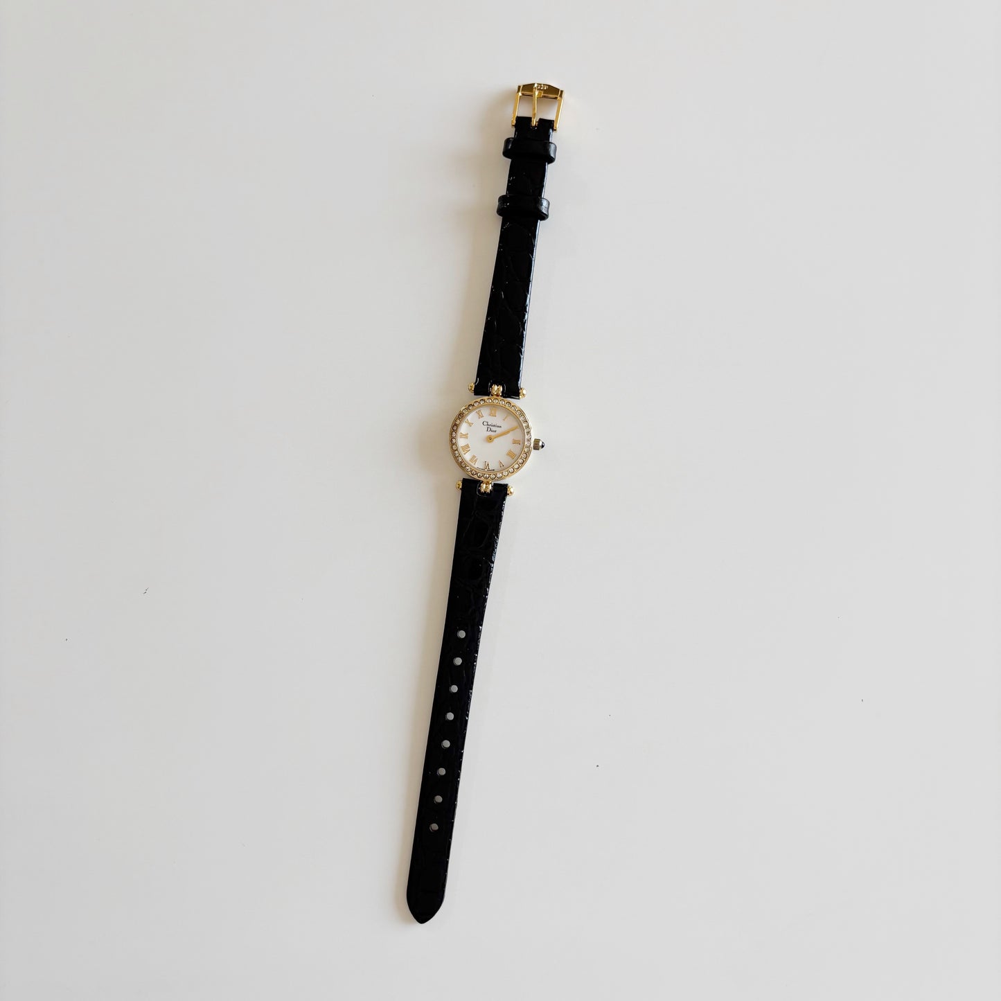 Dior 1990s Seashell Round Dial Gold Plated Watch