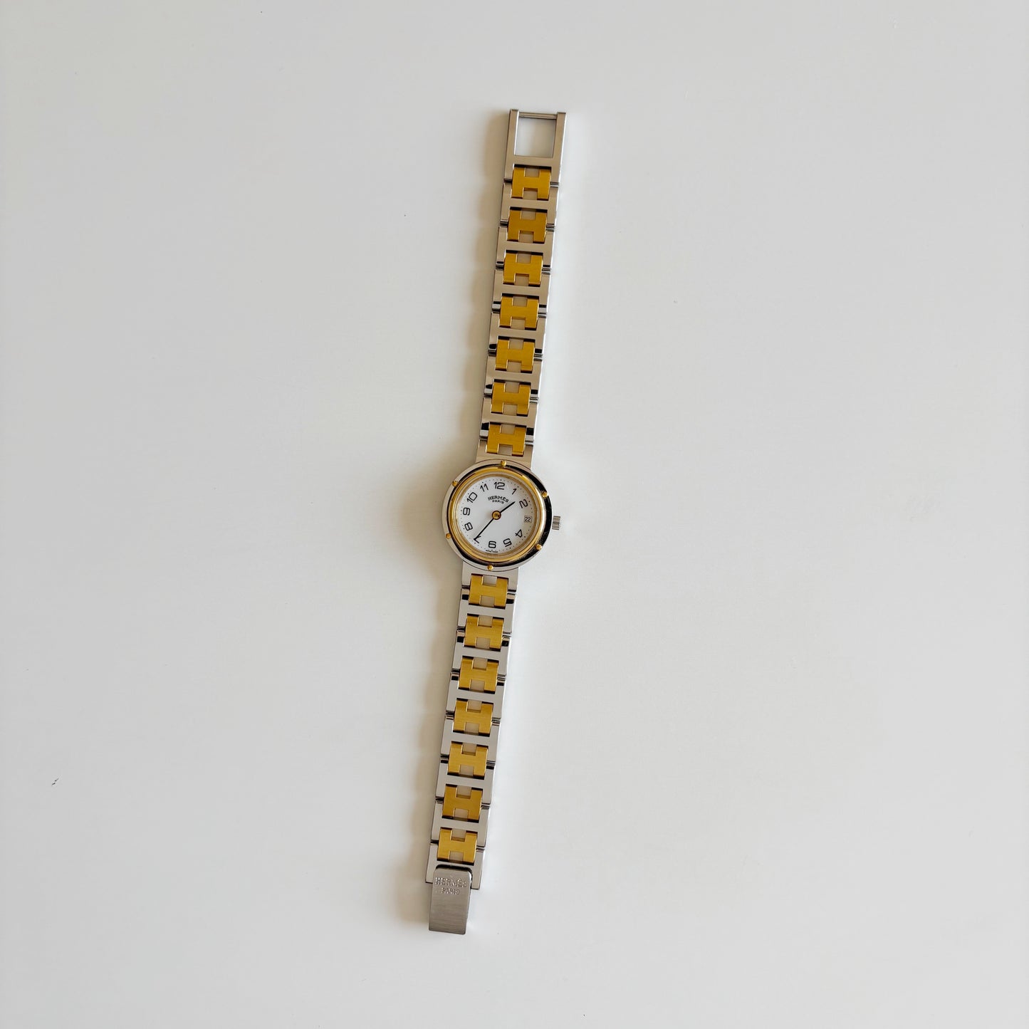 Hermes 1990s Clipper Two Tone Watch