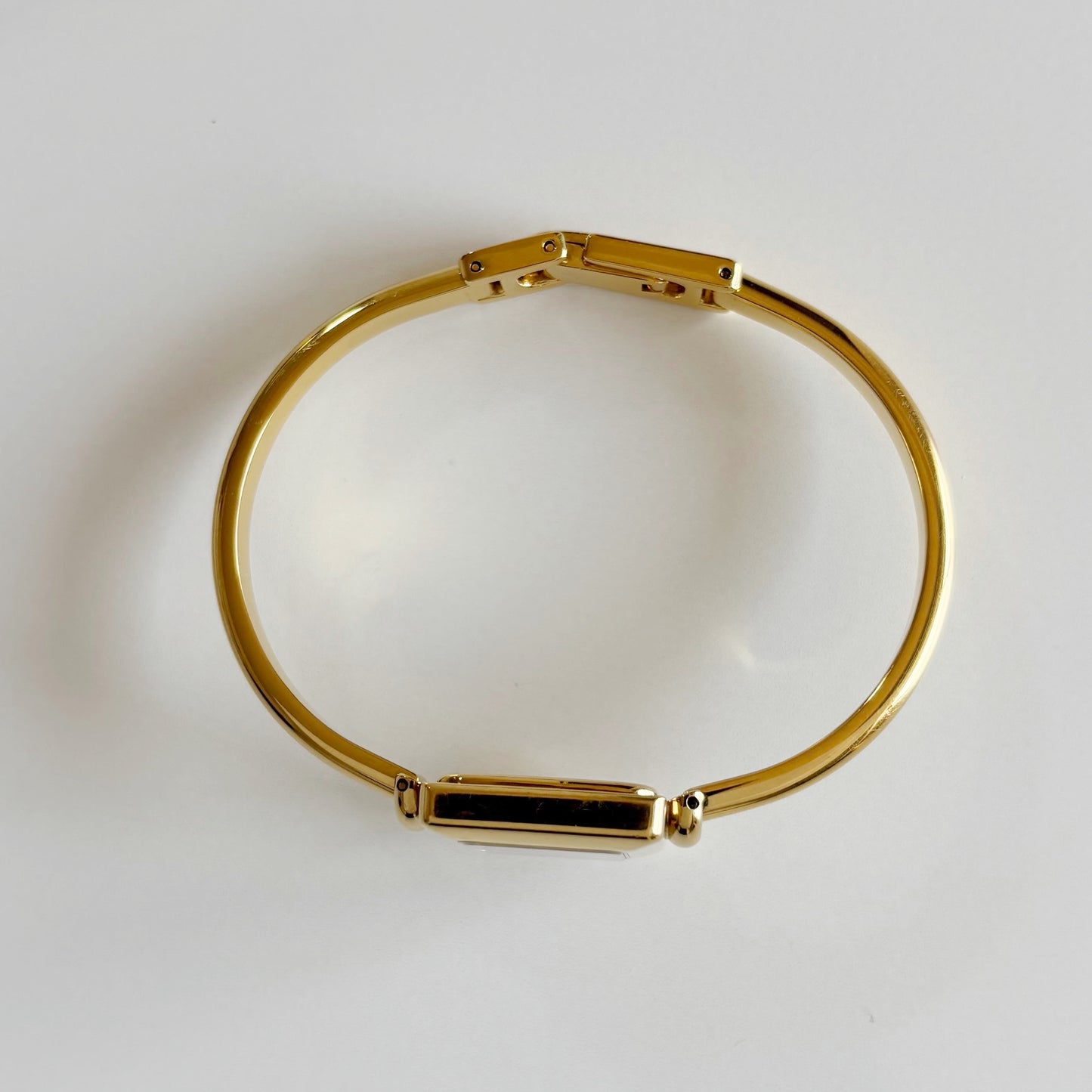 Gucci 1990s Square Dial Gold Plated Bangle Watch