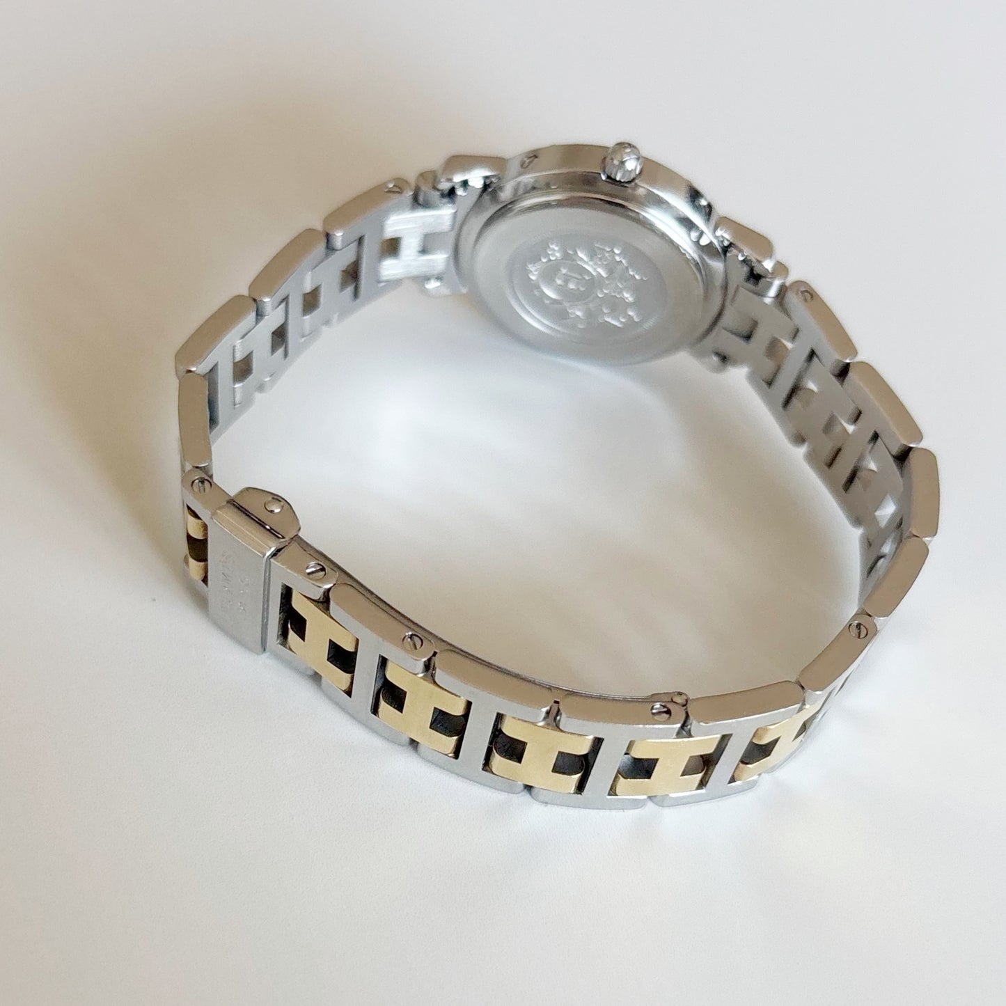 Hermes 1990s Clipper Date Two Tone Watch