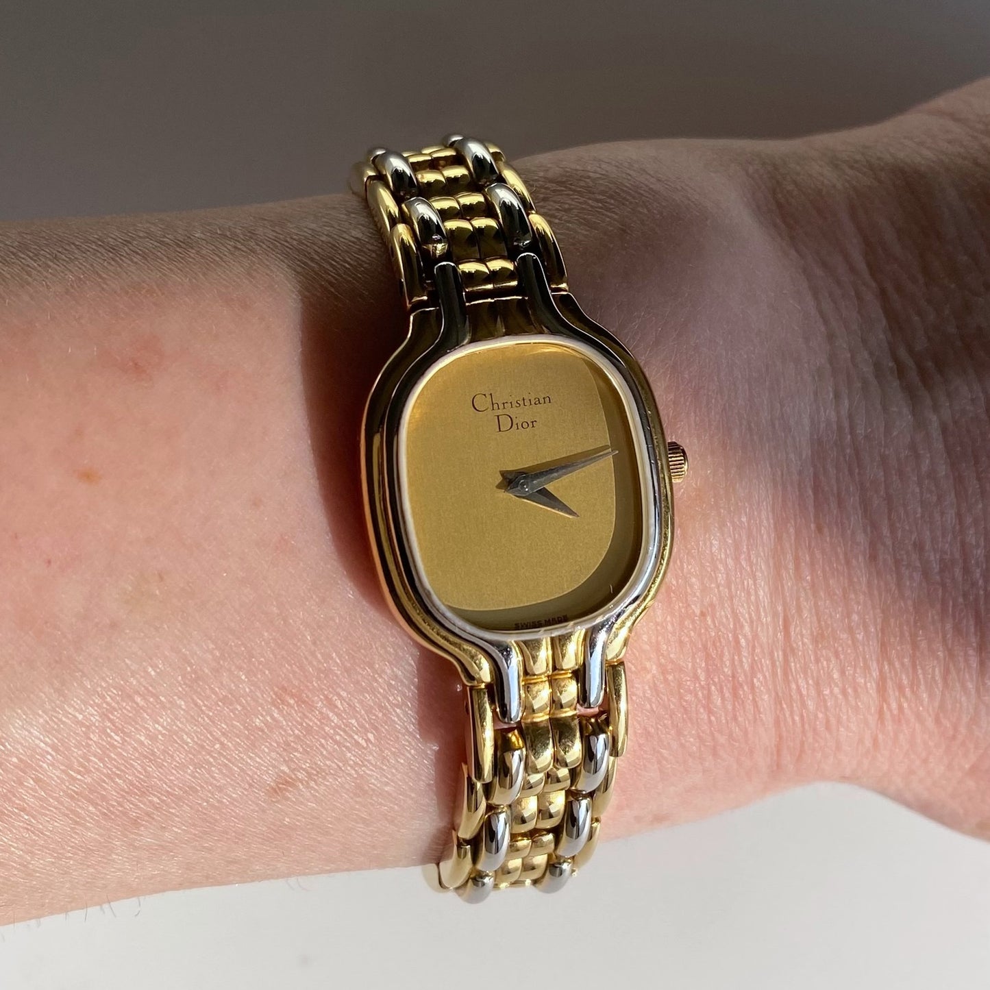 Dior 1990s Oval Two Tone Watch