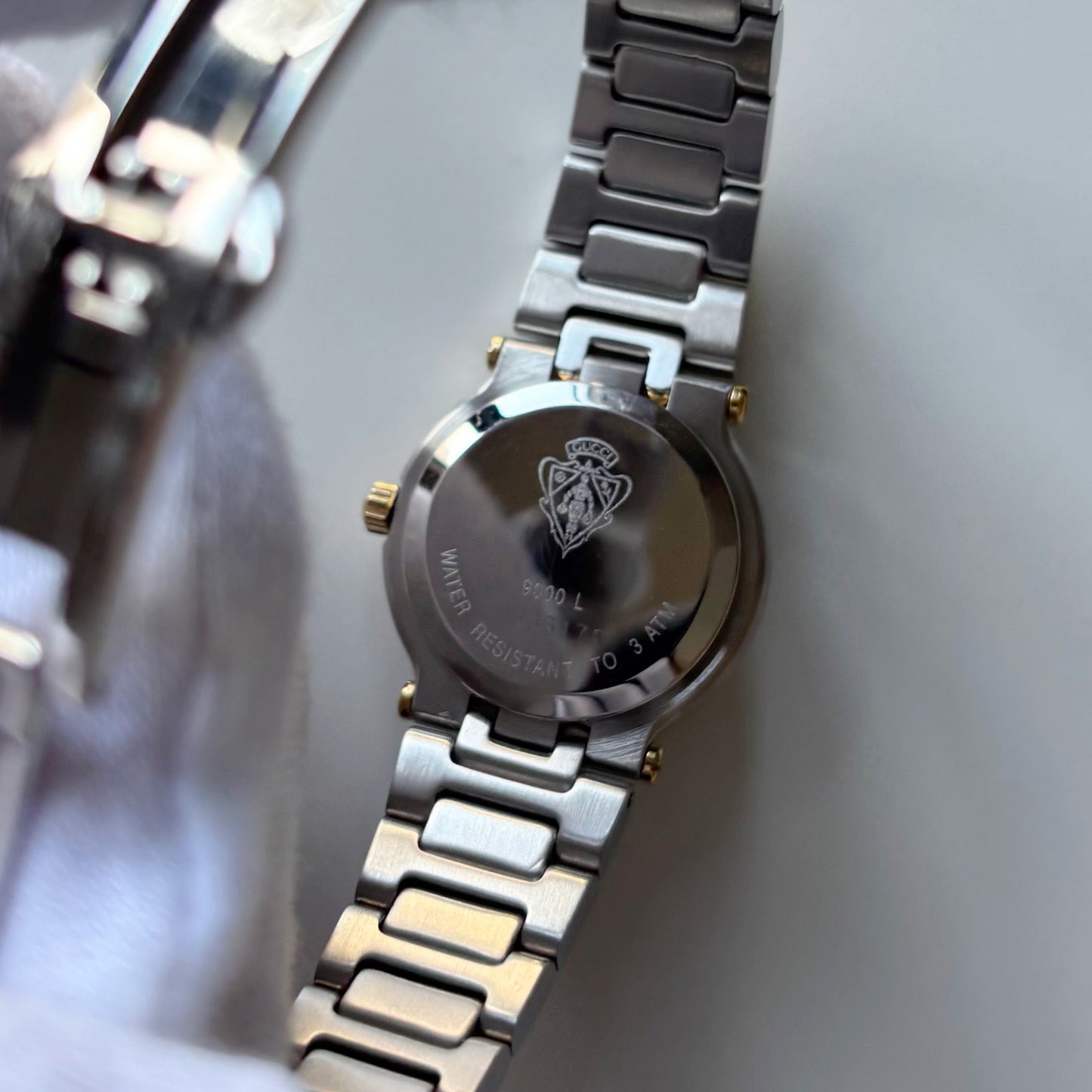 Gucci 1990s Date Gold Round Dial Two Tone Watch