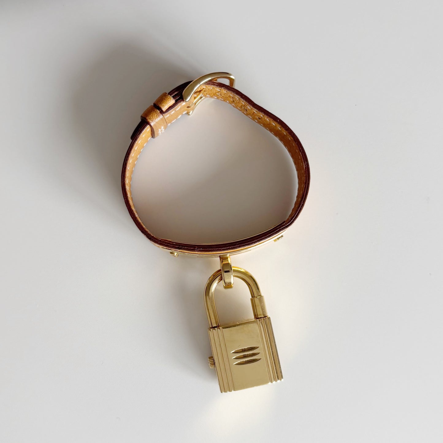 Hermes 1990s Kelly Gold Plated Watch