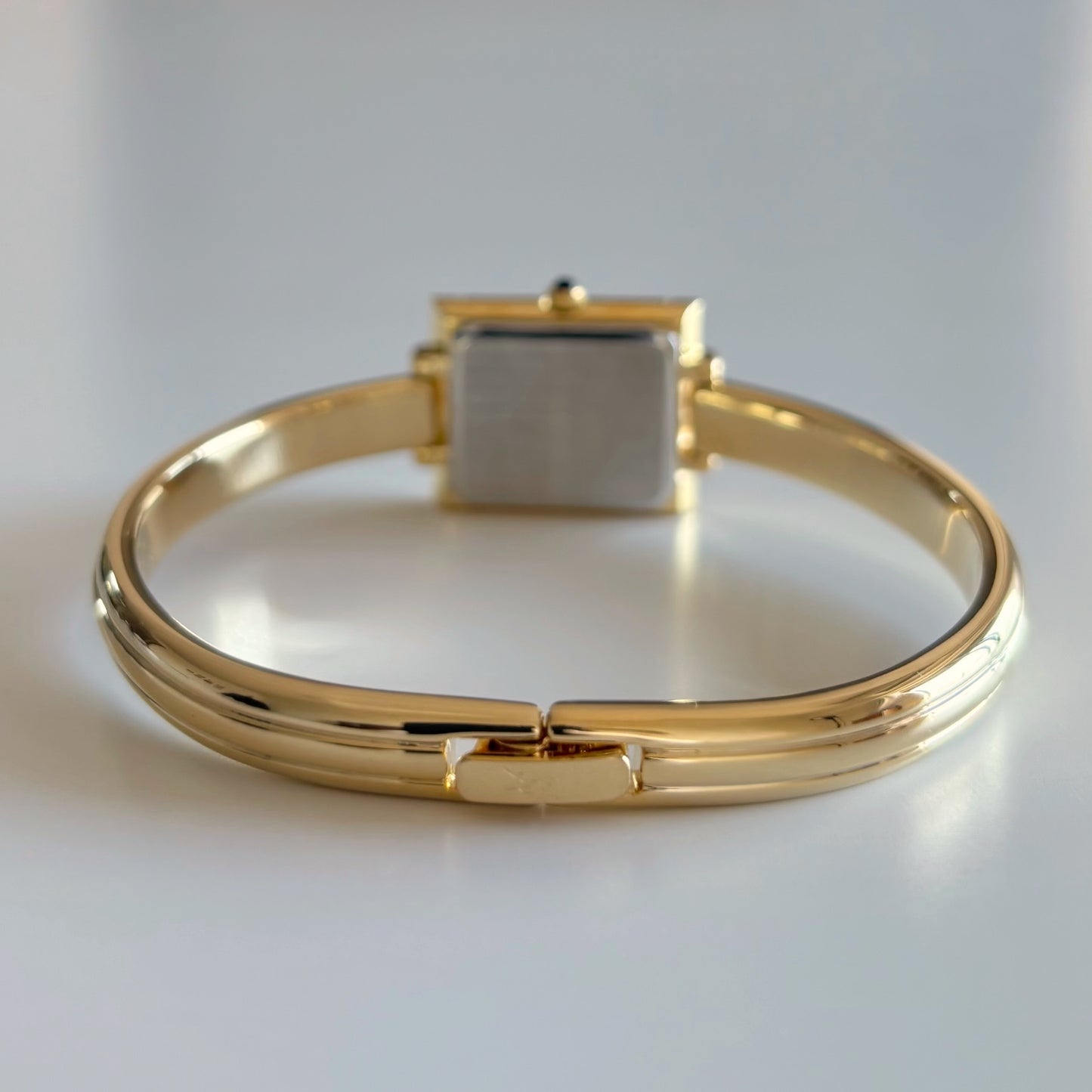 Yves Saint Laurent 1990s Green Dial Gold Plated Bangle Watch