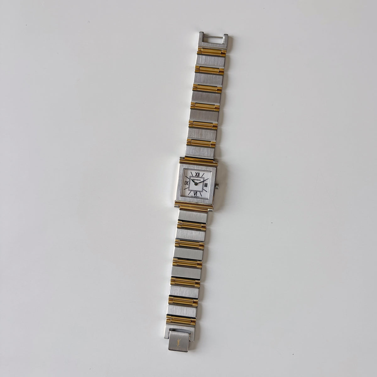 Yves Saint Laurent Square Dial Gold Plated Two Tone Watch