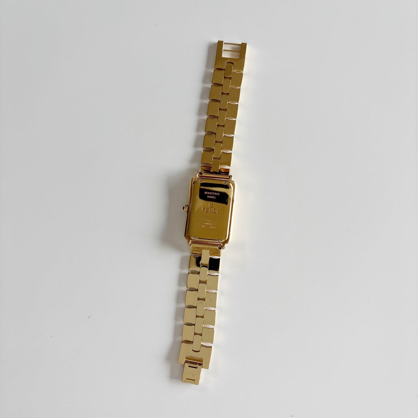 Fendi 1990s Tank Gold Plated Watch (Large)