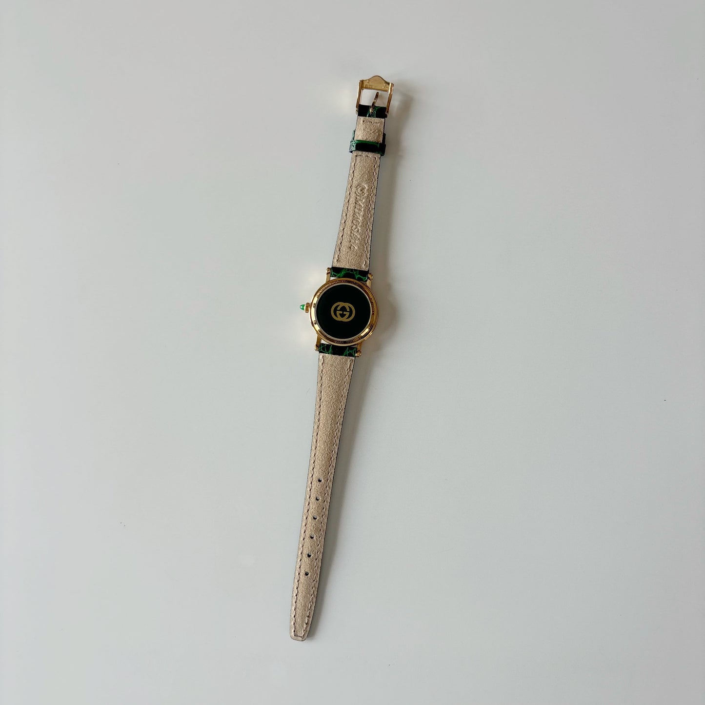 Gucci 1990s Date Round Dial Gold Plated Watch