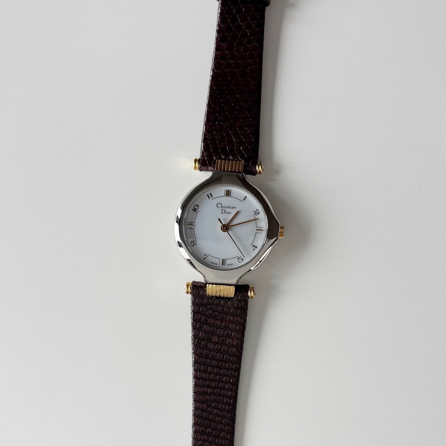 Dior 1990s Round Dial Two Tone Watch