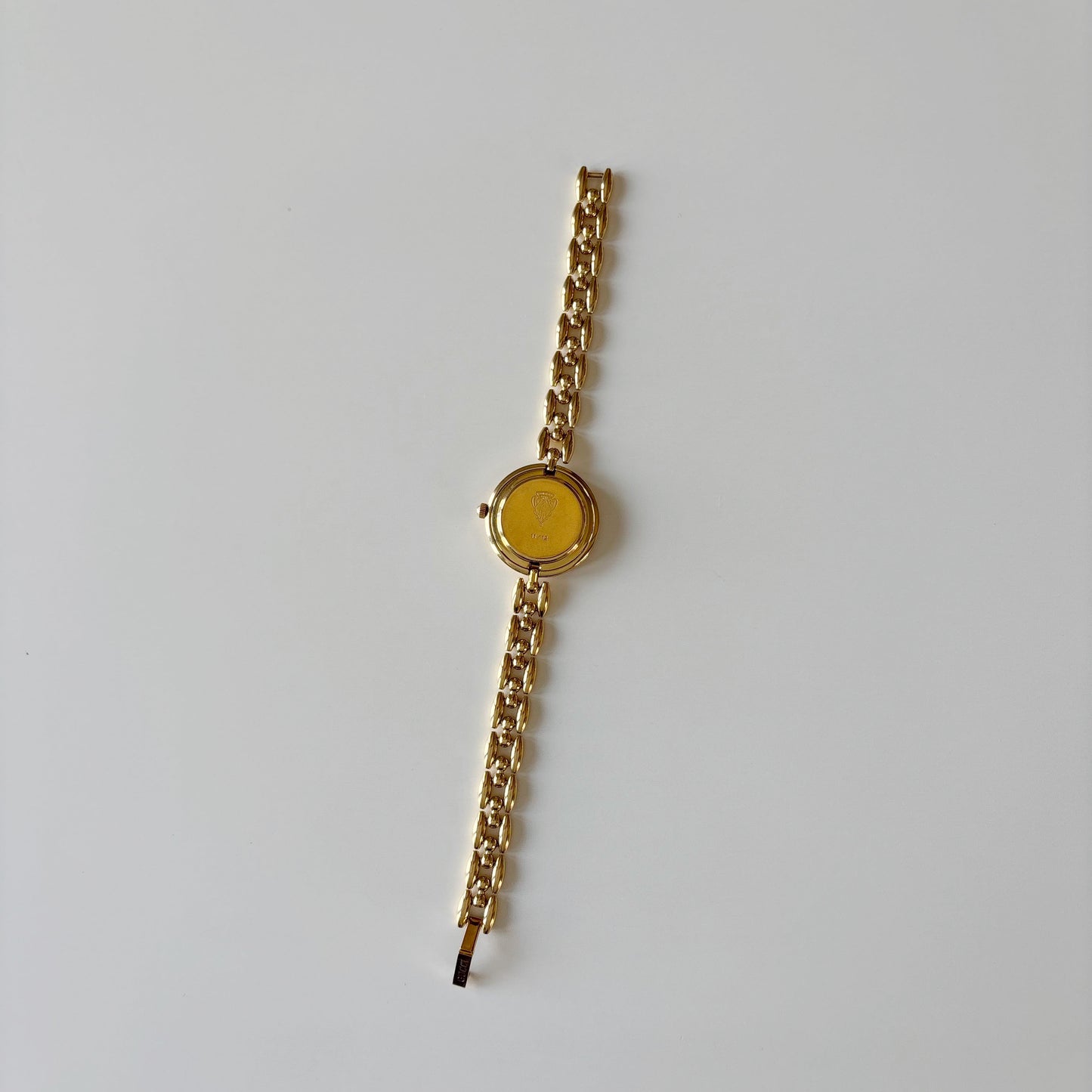 Gucci 1990s Interchangeable Bezel Gold Plated Rice Chain Watch with case, 6 bezels (165mm)