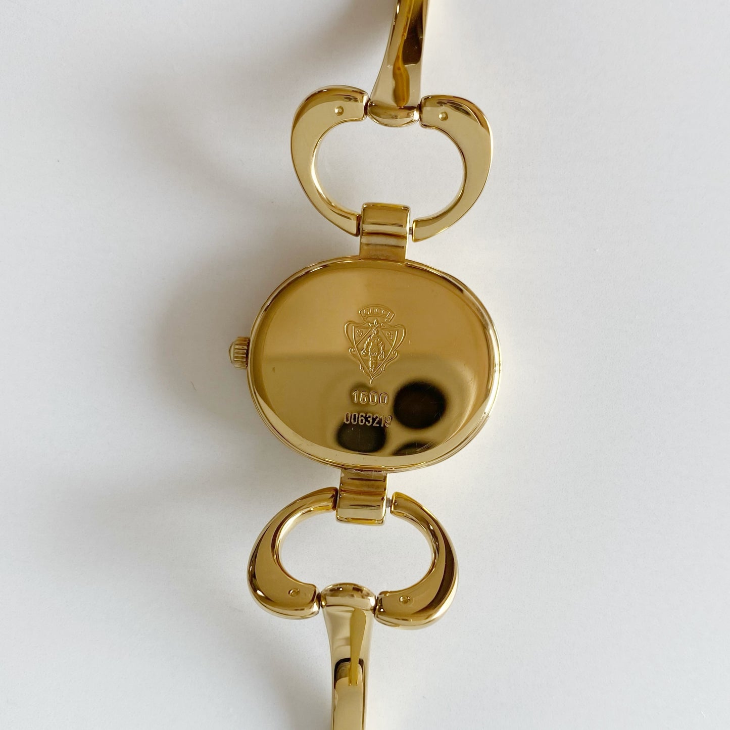 Gucci 1990s Seashell Dial Gold Plated Bangle Watch