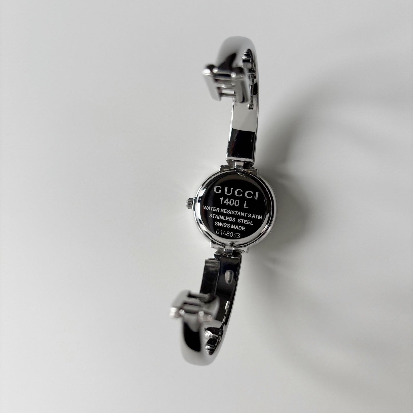 Gucci 1990s Round Dial Stainless steel Bangle Watch