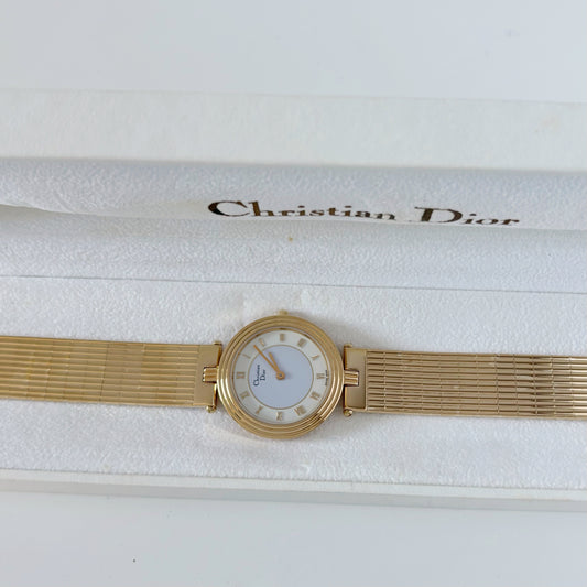 Dior 1990s Round Dial Gold Plated Watch (Large)
